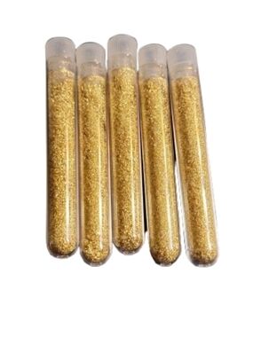Five Tubes of Gold Leaf Flakes